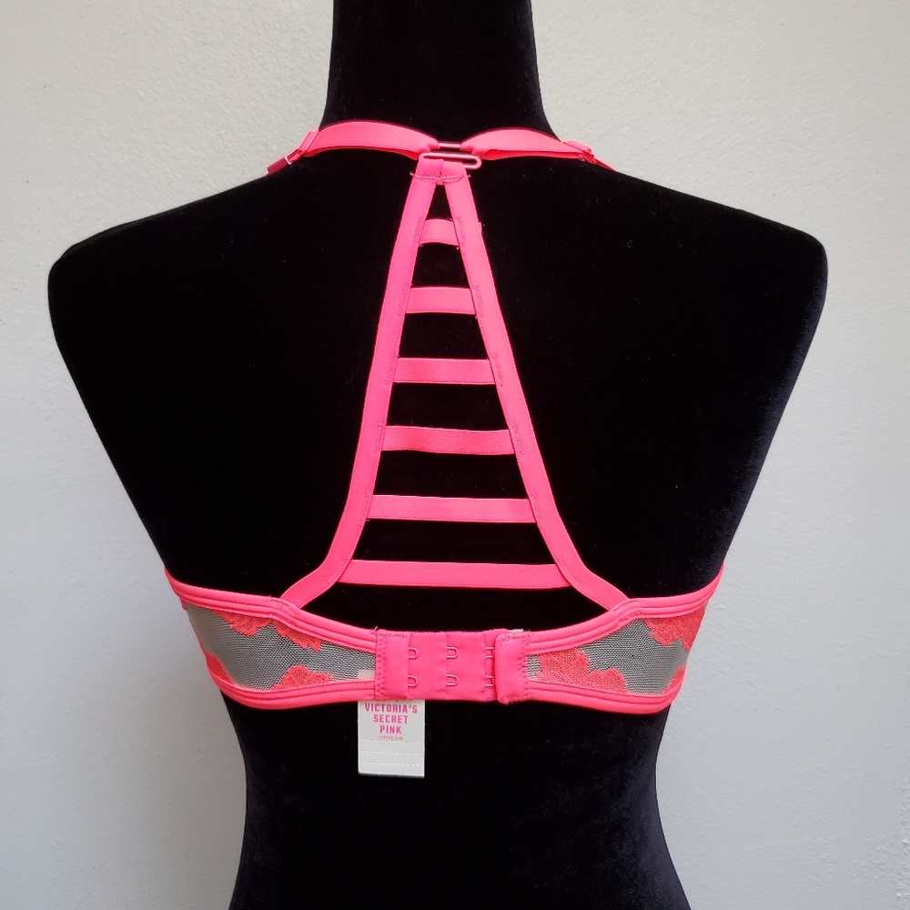 Pink Victoria's Secret 34D Lace Racerback Bra - Picture 2 of 16